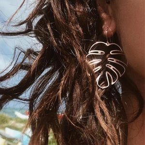 Boutique | Rose Gold Palm Leaf Earrings